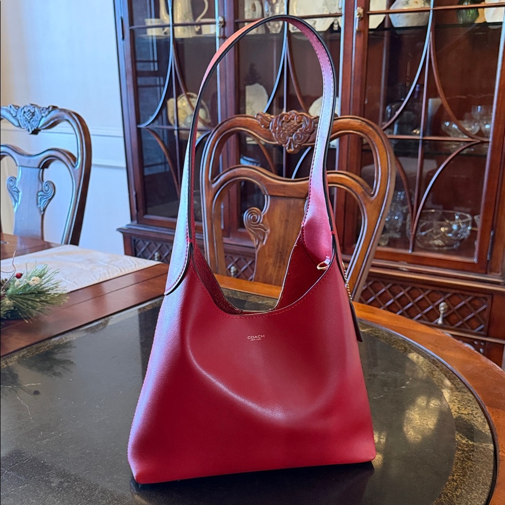 Coach Brooklyn 28 Red Leather Shoulder Bag